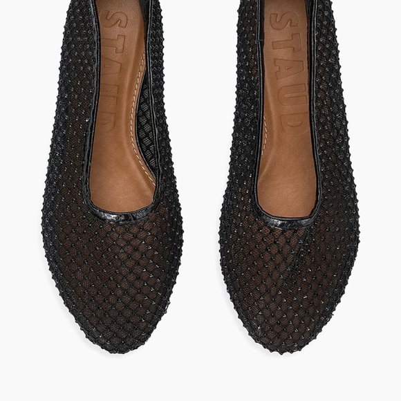 BRAND NEW IN BOX STAUD Alba Leather Ballet Flats Mesh...